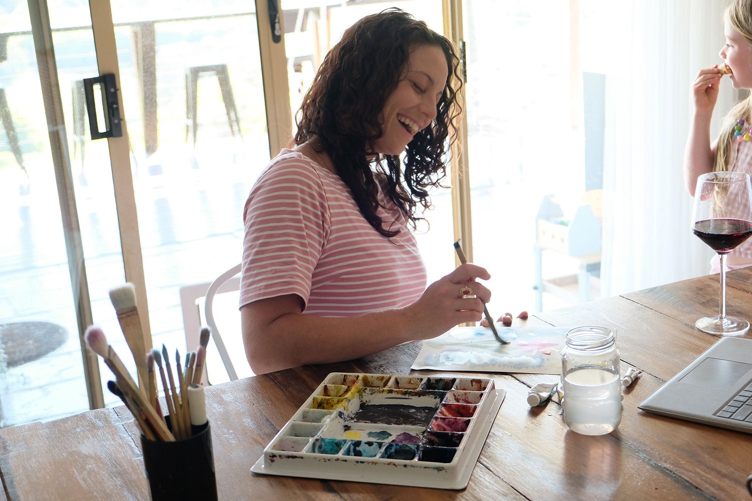 Person working on a creative challenge project?>